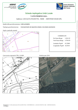 Scheda riepilogativa Unit&agrave; Locale - SIRA