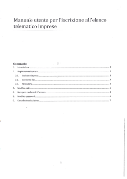 Manuale utente iscrizioni elenco telematico delle imprese