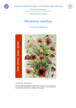 INFORMAZIONI Dietetica medica