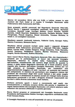 Scarica il verbale del Consiglio Nazionale UGL FNA