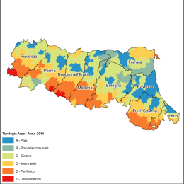 Tipologia dei Comuni per Area in Emilia Romagna Anno 2014