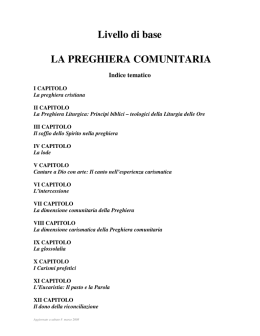 Livello di base LA PREGHIERA COMUNITARIA