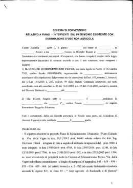 SCHEMA DI CONVENZIONE RELATIVO A PIANO
