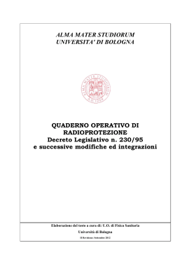 Quaderno Operativo di Radioprotezione