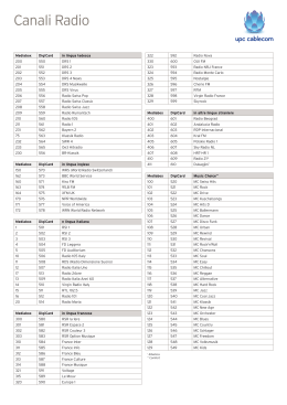 Canali Radio - UPC Cablecom