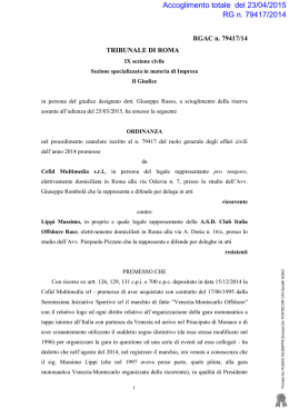 Sentenza controversia Venezia &ndash; Montecarlo - H24 notizie