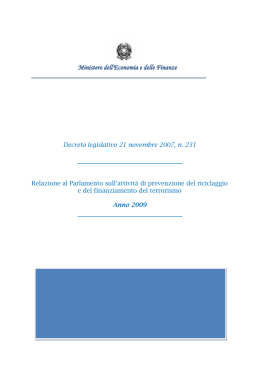 Relazione al Parlamento 2009 - Dipartimento del Tesoro