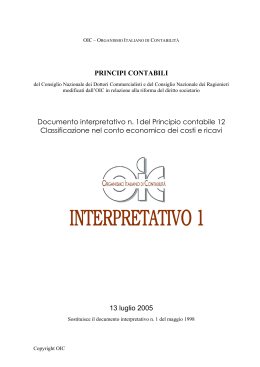 PRINCIPI CONTABILI Documento interpretativo n. 1del