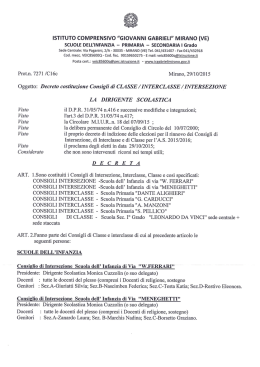 Decreto costituzione Consigli di CLASSE