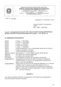 ASSEGNAZIONE DOCENTI ALLE CLASSI