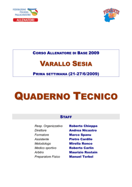 QUADERNO TECNICO - Andrea Nicastro Official Home Page