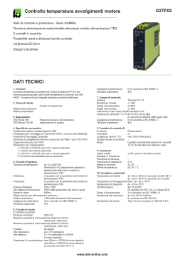 Controllo temperatura avvolgimenti motore DATI TECNICI