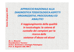 Il raggiungimento della qualità in tossicologia