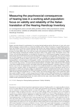 Measuring the psychosocial consequences of hearing loss in a