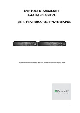 NVR H264 STANDALONE A 4-8 INGRESSI PoE ART