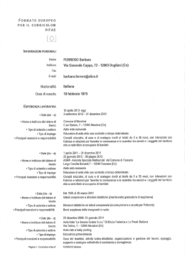 formato europeo per il curriculum vitae