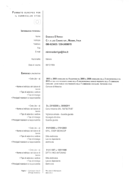 formato europeo per il curriculum vitae informazioni personali