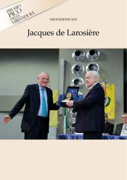 Laudatio di Rainer Masera per Jacques De Larosière