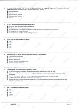 Fac-simile test di ammissione