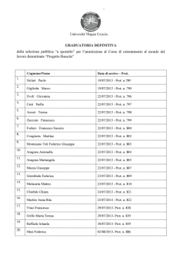 Errata corrige – Graduatoria definitiva Progetto Bussola
