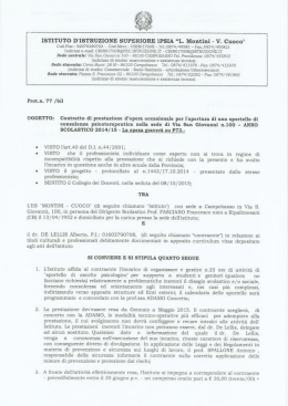 Page 1 &Uuml;GGETT&Uuml;: Contratto di`. presiedono :Toch occasionale per