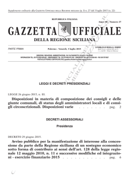 Supplemento ordinario alla Gazzetta Ufficiale della regione Siciliana