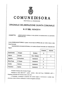 Delibera di G. C. n. 97 del 16 04 2014
