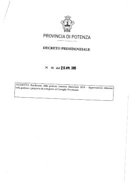 Decreto Presidenziale n. 36 del 28/04/2015