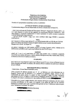 TRIBUNALE DI COSENZA Sezione Esecuzioni Immobiliari