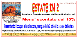 Presentando il coupon all`ordinazione, mangiando in 2 ottieni lo