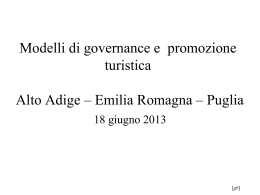 Modelli di governance e promozione turistica Alto Adige