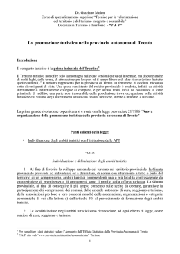 La promozione turistica nella provincia autonoma