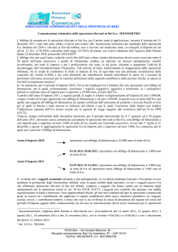 comunicazione telematica operazioni rilevanti ai fini iva