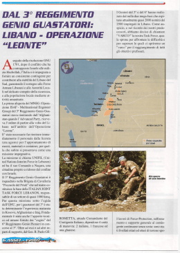 oal 3&deg; reggimento genio gua5`i`a tori: libano - operazione
