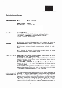CV - Amministrazione aperta - Universit&agrave; degli studi di Cagliari.