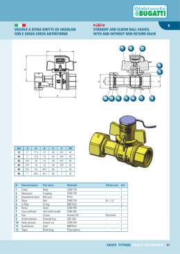 Straight and angle ball valves, with and without non return valve