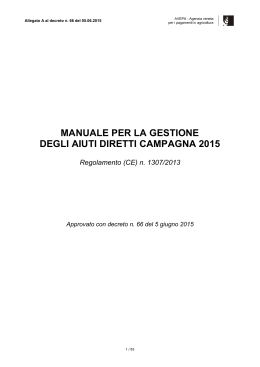 Manuale per gestione degli aiuti diretti 2015