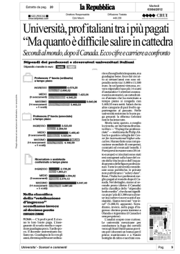 Universit&agrave;, prof italiani tra i pi&ugrave; pagati. Ma quanto &egrave; difficile