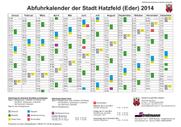Abfuhrkalender der Stadt Hatzfeld (Eder) 2014