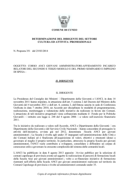 Copia di originale informatico firmato digitalmente COMUNE DI