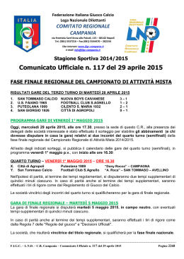 cu117 2014-2015 - Comitato Regionale Campania