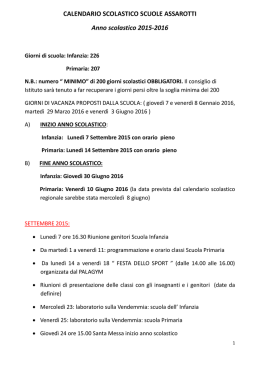 Calendario scolastico Scuole Assarotti 2015.2016