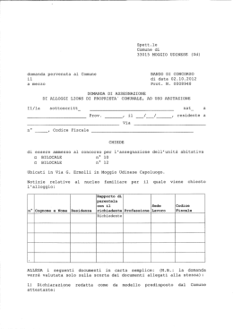 Spett.le Comune di 330l5 MOGGIO UDINESE (Ud) domanda