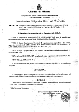 Déteﬂnìnene Dirigenziale del -