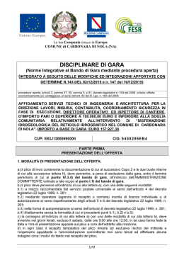 DISCIPLINARE DI GARA RETTIFICATO 21 12 2015