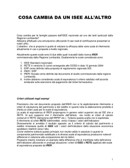 COSA CAMBIA DA UN ISEE ALL`ALTRO