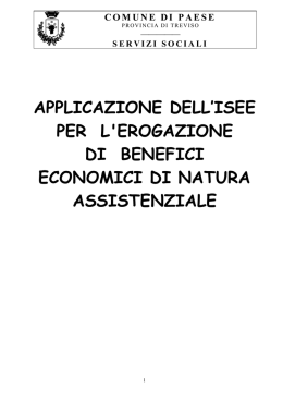 APPLICAZIONE DELL`ISEE PER L