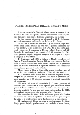 L`ULTIMO MARESCIALLO D`ITALIA: GIOVANNI MESSE Il futuro