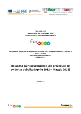 Rassegna giurisprudenziale sulle procedure ad evidenza