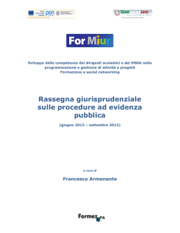 Rassegna giurisprudenziale sulle procedure ad evidenza